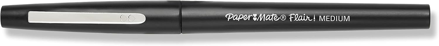 Paper Mate Flair Felt Tip Pens, Medium Point (0.7mm), Black, 2 Count