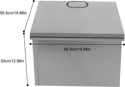 Drop in Ice Chest Drop in Cooler Stainless Steel with Sliding Cover Bar Ice Bin Included Drain-Pipe and Drain Plug for Cold Wine Beer