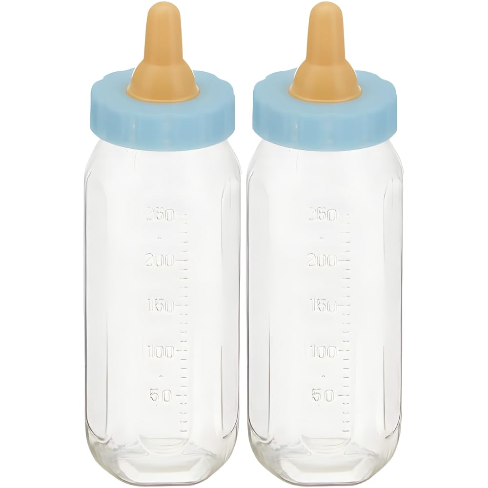 Adorable Pink Fillable Baby Bottle Favors - 5", Set of 2 - Premium Plastic Keepsake Gifts - Perfect For Showers, Gender Reveals & Baby Celebrations