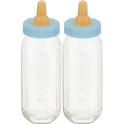 Adorable Pink Fillable Baby Bottle Favors - 5", Set of 2 - Premium Plastic Keepsake Gifts - Perfect For Showers, Gender Reveals & Baby Celebrations