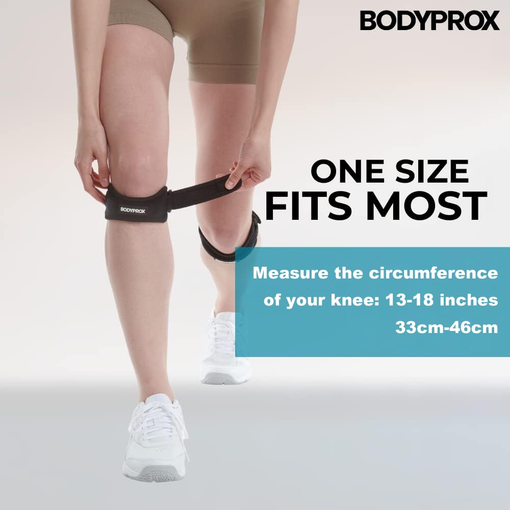 Bodyprox Patella Tendon Knee Strap 2 Pack, Knee Pain Relief Support Brace