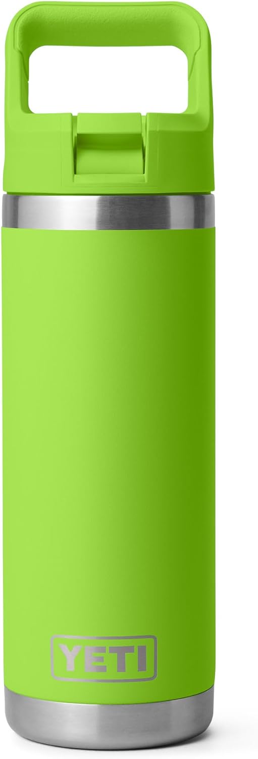 YETI Rambler 18 oz Bottle, Vacuum Insulated, Stainless Steel with Color Matching Straw Cap, Venom