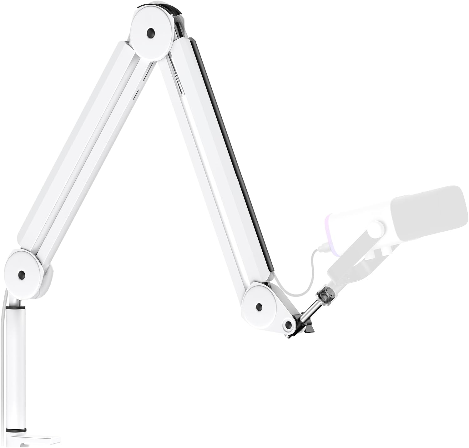 InnoGear Mic Arm Microphone Boom Arm Cable Management for Blue Yeti, White