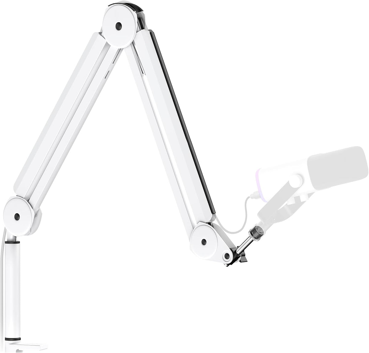 InnoGear Mic Arm Microphone Boom Arm Cable Management for Blue Yeti, White