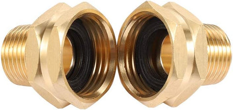 Brass Garden Hose Adapter, 3/4' GHT Female x 1/2' NPT Male Connector, 2pcs