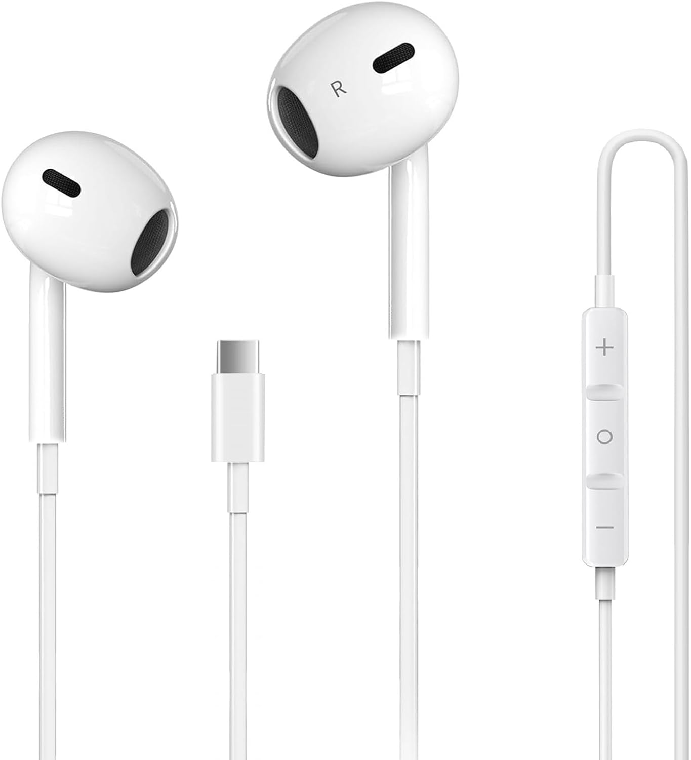 USB C Headphones for iPhone 17, Wired Earbuds with Mic & Remote Control