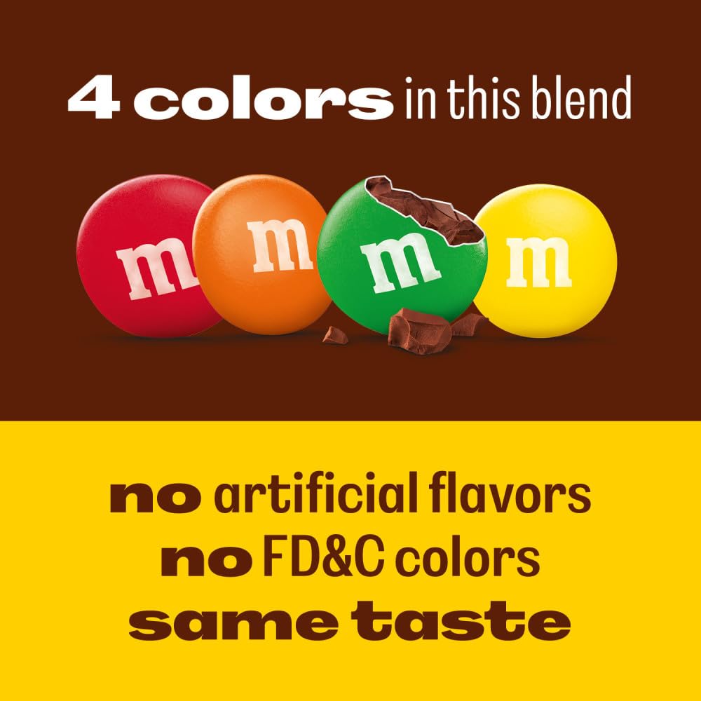 M&M'S Chocolate Candy No Artificial Flavor, No FD&C Color, Family Size 18Oz