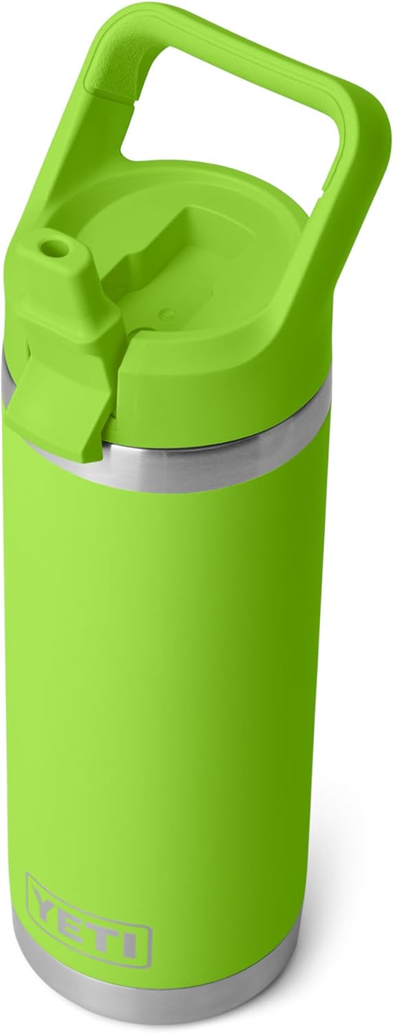 YETI Rambler 18 oz Bottle, Vacuum Insulated, Stainless Steel with Color Matching Straw Cap, Venom