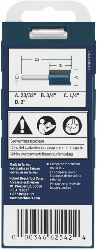 Bosch 84602MC 23/32 in. x 3/4 in. Carbide-Tipped Plywood Mortising Router Bit