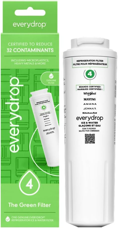 everydrop by Whirlpool Ice & Water Refrigerator Filter 4, Green, EDR4RXD1