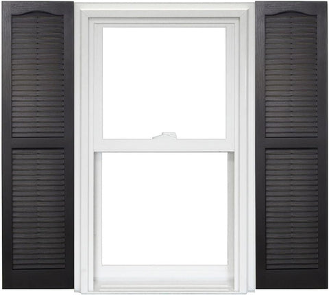 Polaris Homeside Open Louver Vinyl Shutters (1 Pair) 14-1/2in. x 35in. - 050 Black