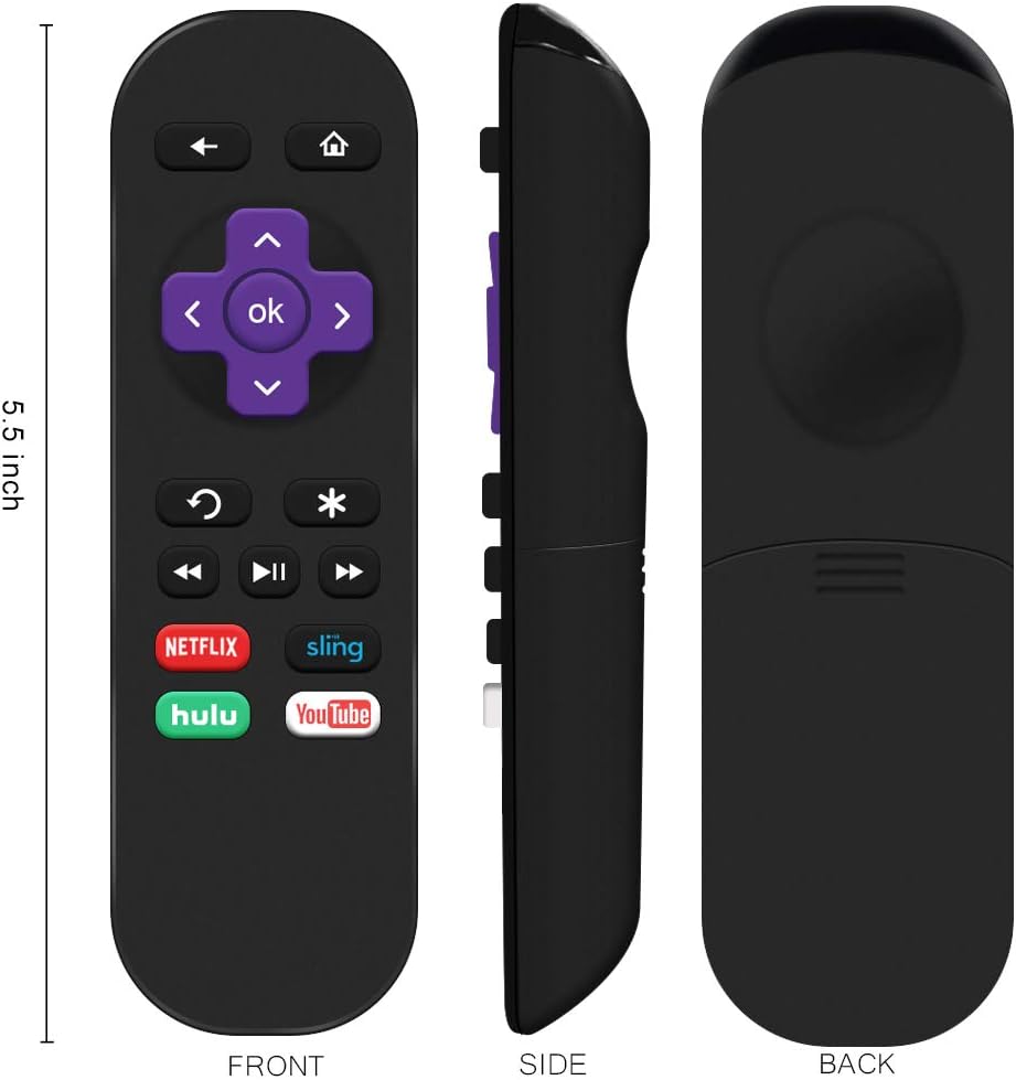 Gvirtue Replacement Remote Control for Roku Box Model: Roku 1, Roku 2(XS), Roku 3, Roku LT, HD, XD, XDS, Roku N1, Roku Express, Roku Express+