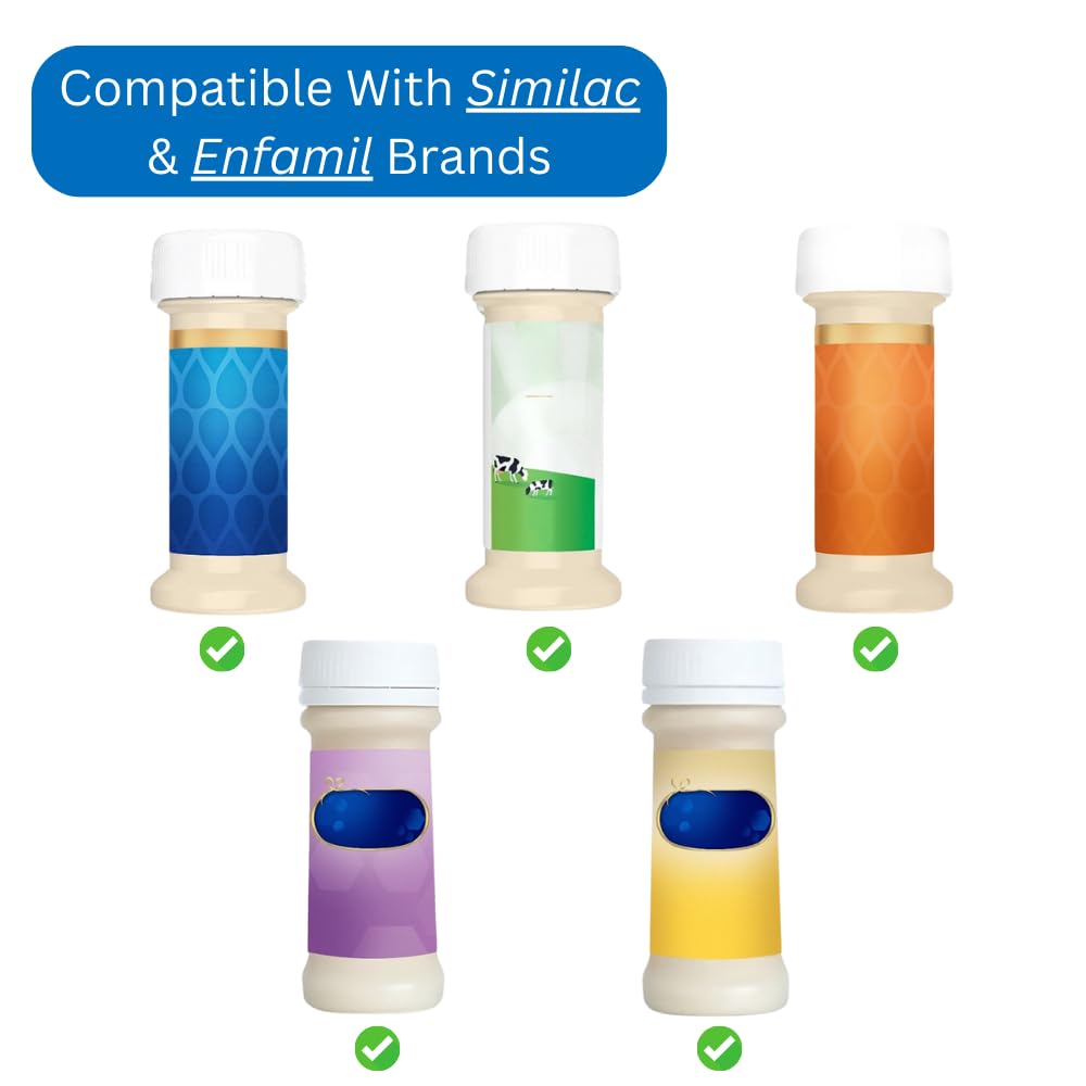 6pcs Reusable Feeding Set Compatible with Similac Ready-to-Feed Bottles – Includes Collar Rings, Slow-Flow Nipples & Dome Caps – BPA Free – Compatible with Similac 360 Total Care