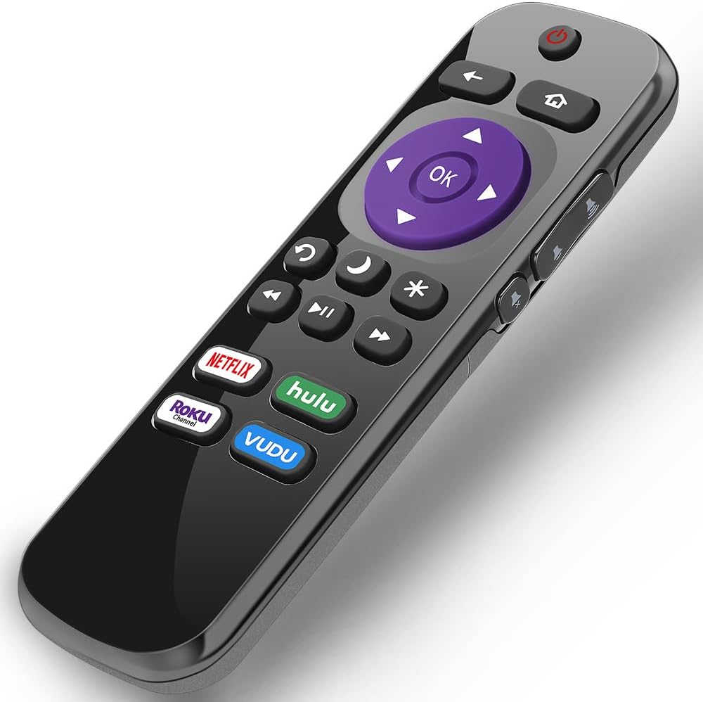 Gvirtue Replacement Remote Control Compatible for All Onn Roku Smart TV, Universal for Onn Roku TV Remote, for 24” 32” 40” 43” 50” 55” 58” 65” 70” Roku TV with Netflix Hulu Vudu Button