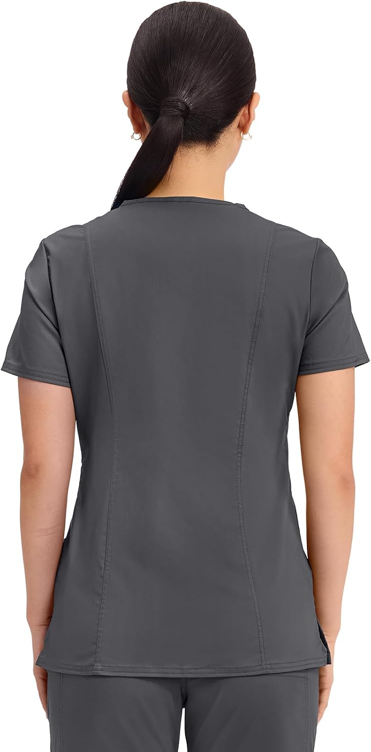 Cherokee WW Revolution Scrub Tops Women Mock Wrap 2 Pockets Nurse Shirt