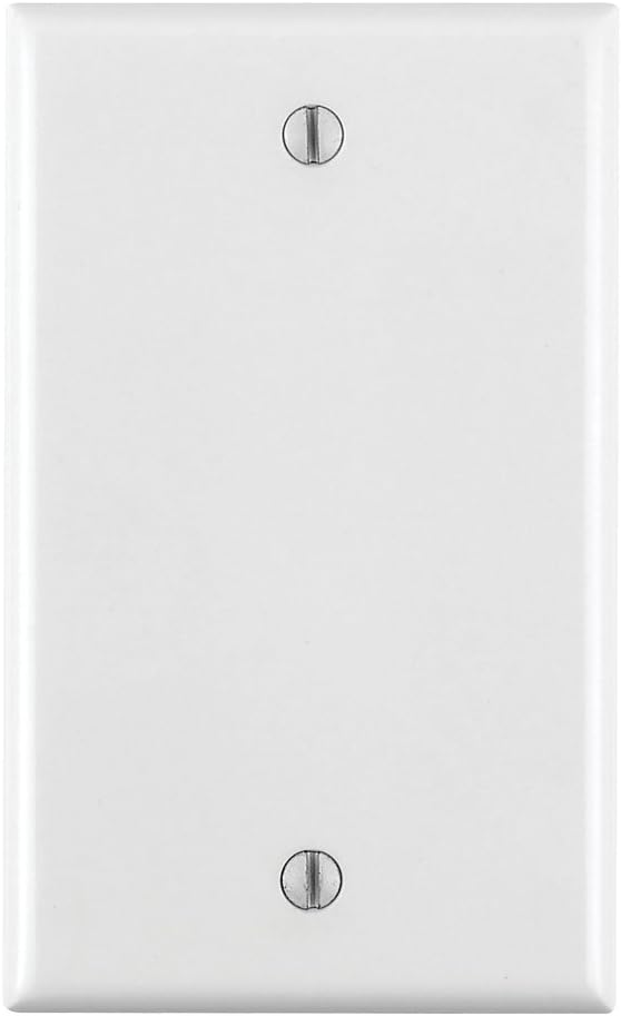 Leviton 86014.0 Standard Size Box Mount 1-Gang No Device Blank Wallplate, Thermoset (25-Pack), Ivory