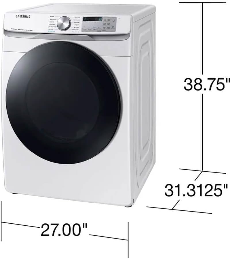 Samsung 7.5 cu. ft. Smart Electric Dryer with Steam Sanitize+, White, DVE45B6300W/A3
