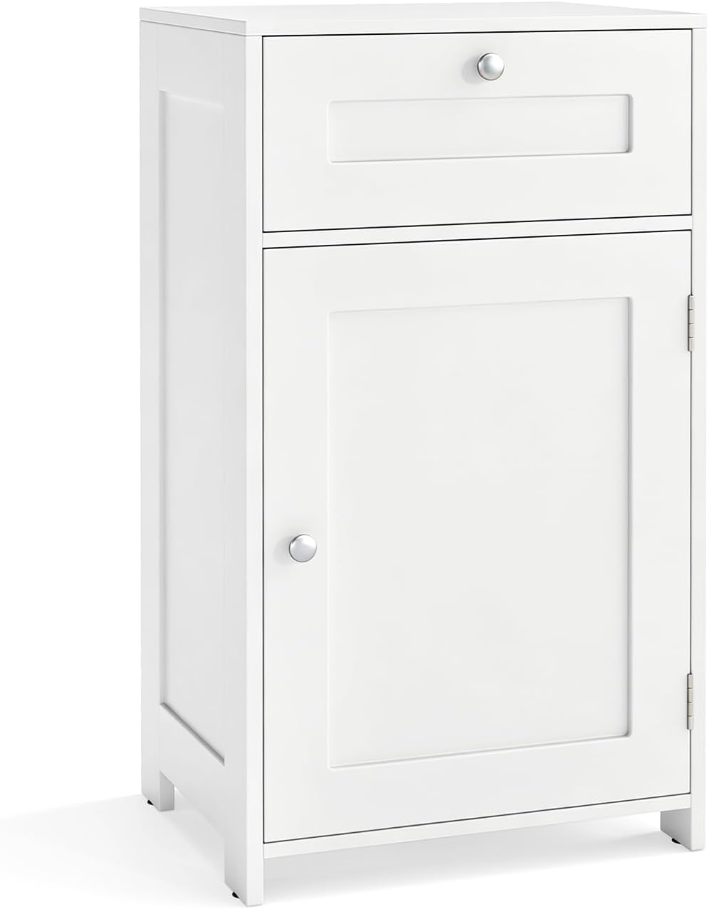 GIANTEX Floor Bathroom Storage Cabinet with Door and Drawer (White)