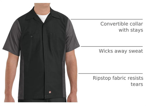 Red Kap Short Sleeve Two-Tone Crew Shirt