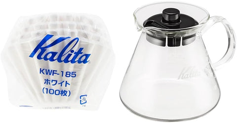 Kalita Wave Paper Coffee Filters I Larger Size 185 I 100 Count I Specially Pour Over Dripper I Made in Japan, Large, White