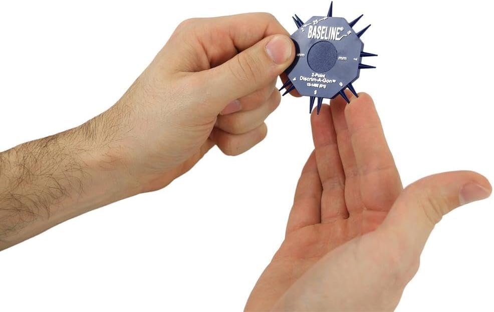 Baseline 2-Point Discrim-A-Gon 2 Disc Set for Sensory Evaluation, Physical Therapy, Rehabilitation, Recovery Professional Evaluation with Plastic Tips