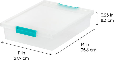 IRIS USA Storage Bins with Lids |Made in USA| 6 Qt - (4-Pack) - Clear