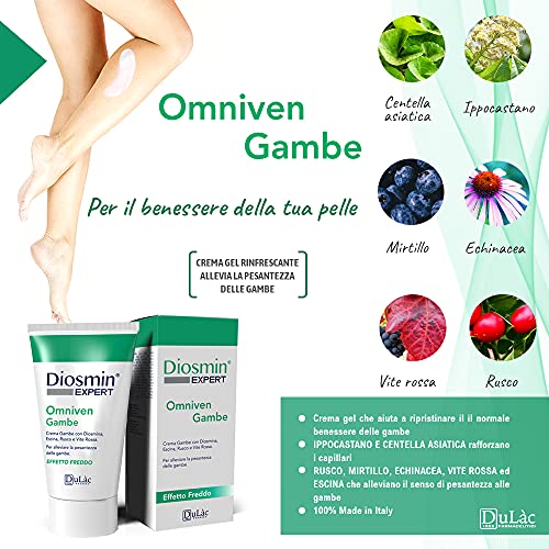 Dulàc - Varicose Veins Treatment for Legs, Cream for Circulation, Cooling Effect Diosmin and Horse Chestnut Cream for Leg Swelling Relief - Relaxing Leg Cream