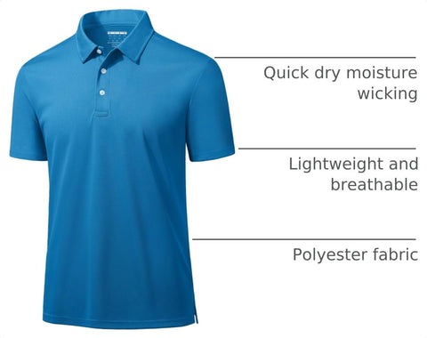 MAGCOMSEN Men's Polo Shirts 3 Buttons Casual Work T Shirts Quick Dry Short Sleeve Golf Shirt Pique Jersey Outdoor Performance