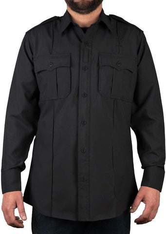 First Class 100% Polyester Short & Long Sleeve Zippered Uniform Shirt 4 Pocket Hidden, Law Enforcement BDU Zipper Closure.