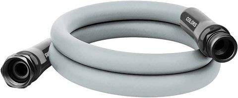 Flexzilla Colors Lead-In Garden Hose 5/8in. x 5ft., Lightweight All-Weather Water Hose, Durable and Flexible, Leak-Free Connections, Slate Gray