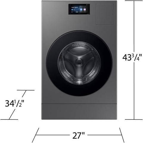 Samsung 5.3 cu ft. Bespoke AI Laundry Vented Combo™ All-in-One Ultra Capacity Washer and Electric Dryer with AI Home, Dark Steel, WD90F53AVSUS