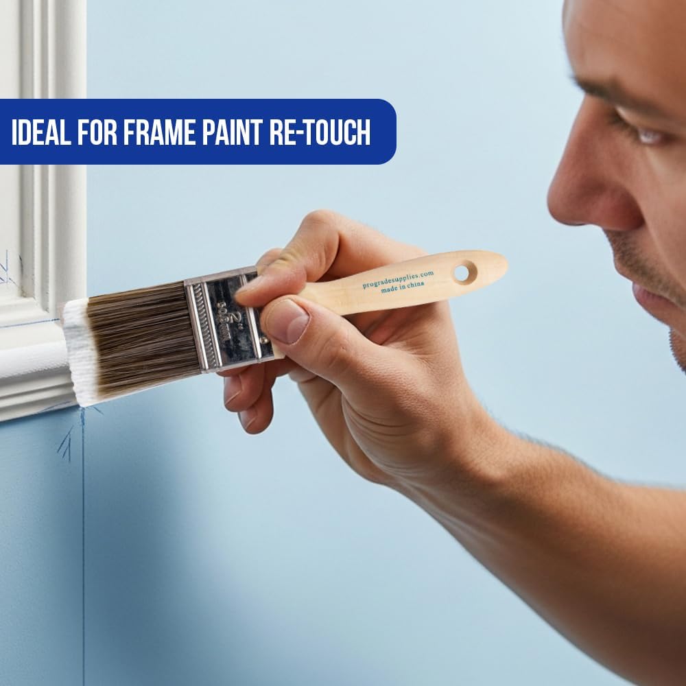 Pro Grade Paint Brushes, Paint Brush Set for Walls, Trim & Stain, 5-Piece