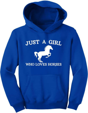 Tstars Girl Who Loves Horses Hoodie Youth Girls Equestrian Riding Pony