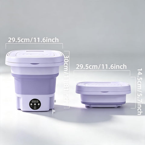 [Foldable Washing Machine] 2.38gal High Capacity Mini Washer with 3 Modes Deep Cleaning Half Automatic Washt, Foldable Washing Machine with Soft Spin Dry for Socks, Clothes, Towels, Delicate Items