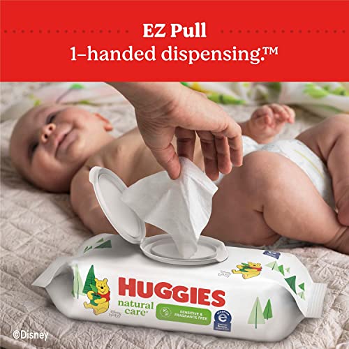 Baby Wipes, Huggies Natural Care Sensitive Baby Diaper Wipes, Unscented, Hypoallergenic, 1 Flip-Top Packs (56 Wipes Total)