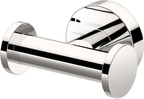Gatco 4645A Glam 2 Hook Double Robe Hook, Wall Mounted Hook for Bathroom Towels & Robes, 3.10 Inch W, Satin Nickel