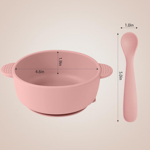 Eascrozn 3 Pack Baby Bowls with Suction and 3 Pack Baby Spoons, BPA Free