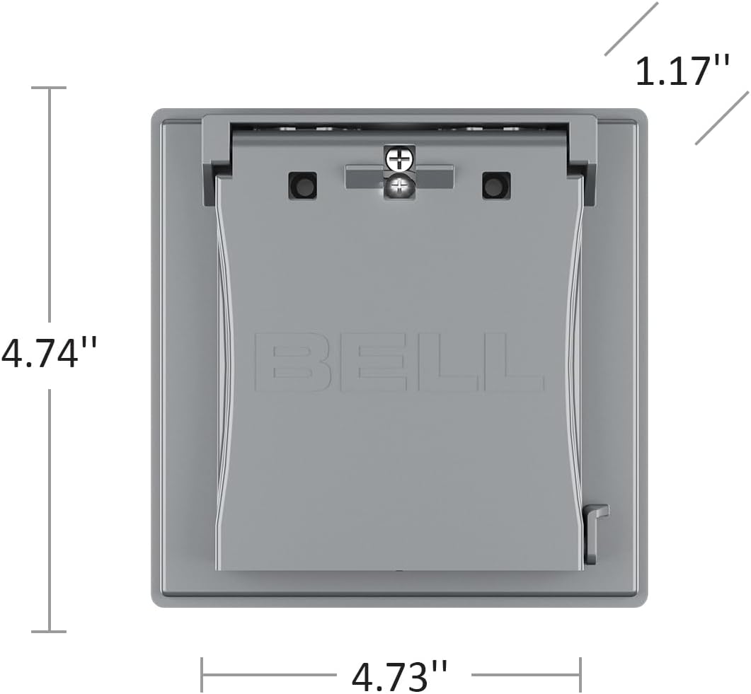 2-Gang Flip Weatherproof Cover, Vertical/Horizontal, 1-Device, 3-in-1, 2.25 in. diameter, Gray