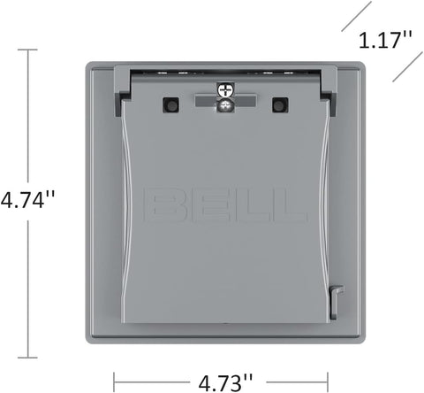 2-Gang Flip Weatherproof Cover, Vertical/Horizontal, 1-Device, 3-in-1, 2.25 in. diameter, Gray
