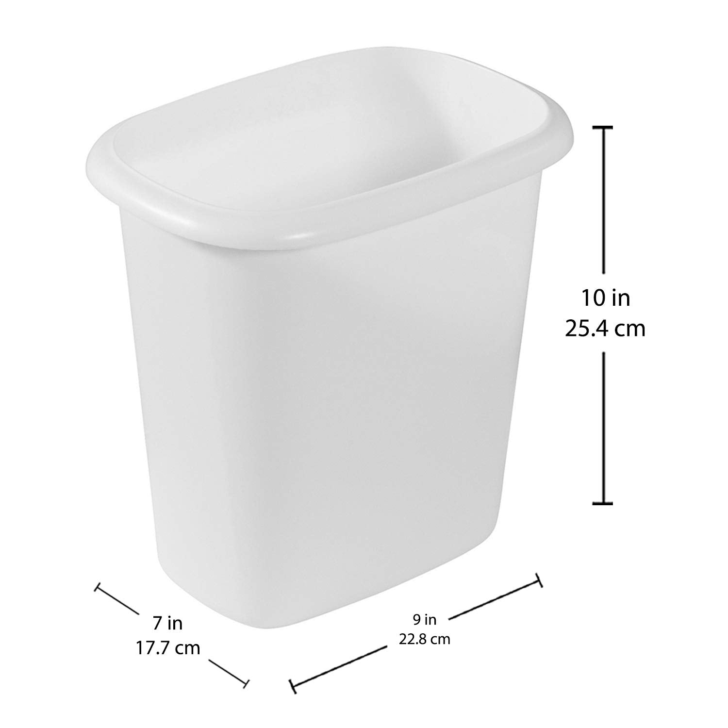 Rubbermaid Vanity Trash Can/Wastebasket 1.5-Gallons/6-Quarts White for Under Counter/Kitchen/Office/Bedroom/Bathroom (Pack of 3)