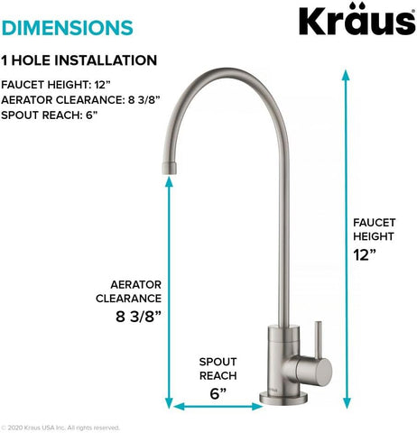 KRAUS Purita 100% Lead-Free Kitchen Water Filter Faucet in Spot Free Stainless Steel, FF-100SFS