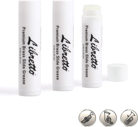 Libretto Tuning Slide Grease, Set of 3, Odorless, Smooth, Pure, Materials from Japan, Special-Blended Formula, for Trumpet, French Horn, Tuba, Trombone, 0.16 oz (5 ml)