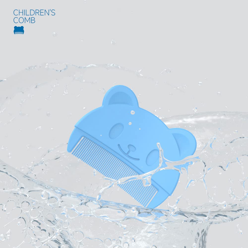 Baby Bath Brush, Baby Cradle Cap Brush, Silicone Massage Brush, Baby Comb, Children's Comb（3pcs） (Blue)