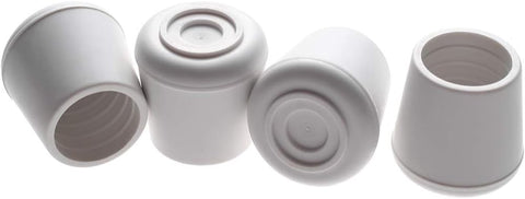 Furnigear Chair Leg Tips Caps Non-Slip Rubber Leg Tips 5/8” Inner Diameter Chair Leg Floor Protectors Round White, 20 Pack