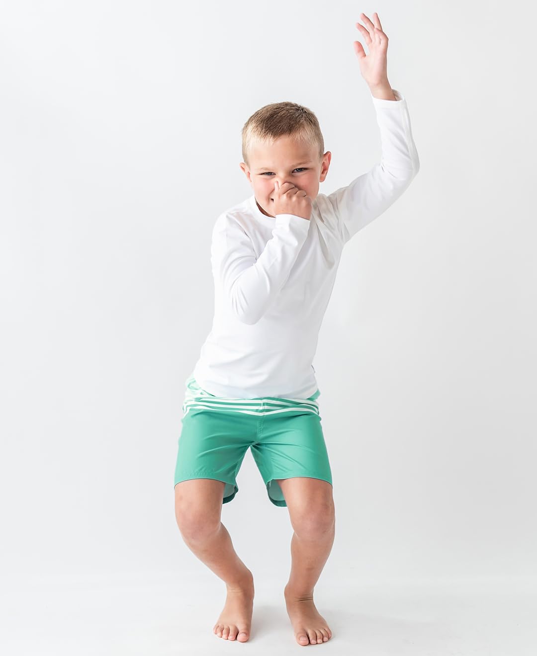 RUGGEDBUTTS Boys Rash Guard Top - Long Sleeve Swim Shirt UPF 50+