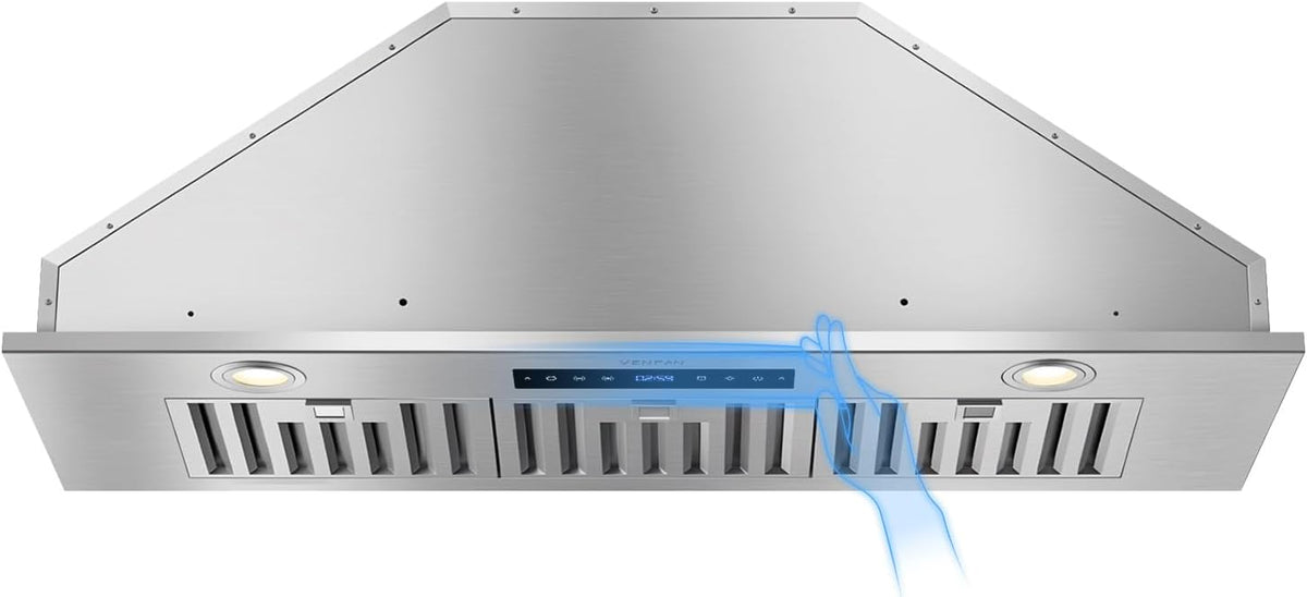 36-Inch 1200 CFM Range Hood Insert, Built-in Vent Hood for Custom Wood or Metal Shell, Professional Quiet Brushless Motor, 8-Speed Gesture & Touch Control, Ducted/Ductless Convertible
