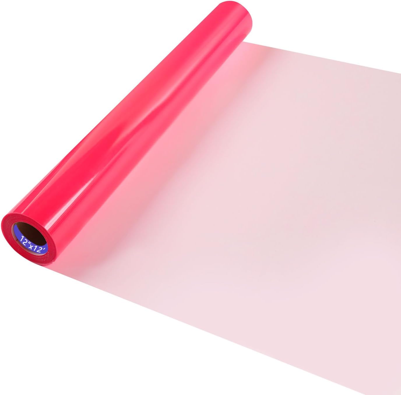 HTV Neon Red Iron on Vinyl 12Inch by 12ft Roll HTV Heat Transfer Vinyl for T-Shirt HTV Vinyl Rolls for All Cutter Machine - Easy to Cut & Weed for Heat Vinyl Design (Neon Red, 12ft)