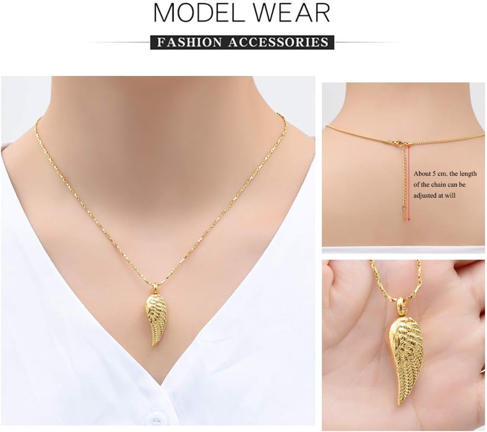 Imrsanl Angel Wing Cremation Jewelry Urn Necklace for Ashes