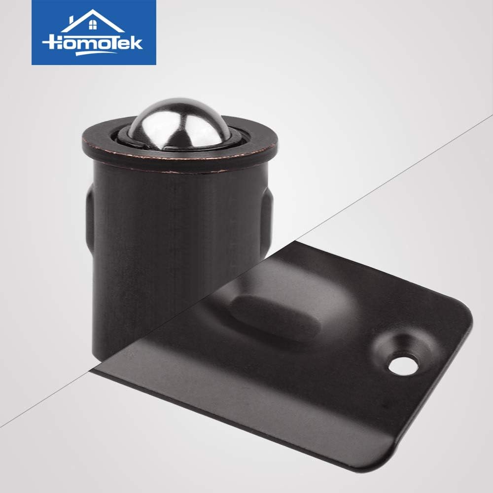 HOMOTEK 2 Pack Drive in Ball Catch with Strike Plate for Closet Doors, Oil Rubbed Bronze, 13/16 Inch x 1-1/8 Inchs,Die-cast, Adjustable Tension Ball
