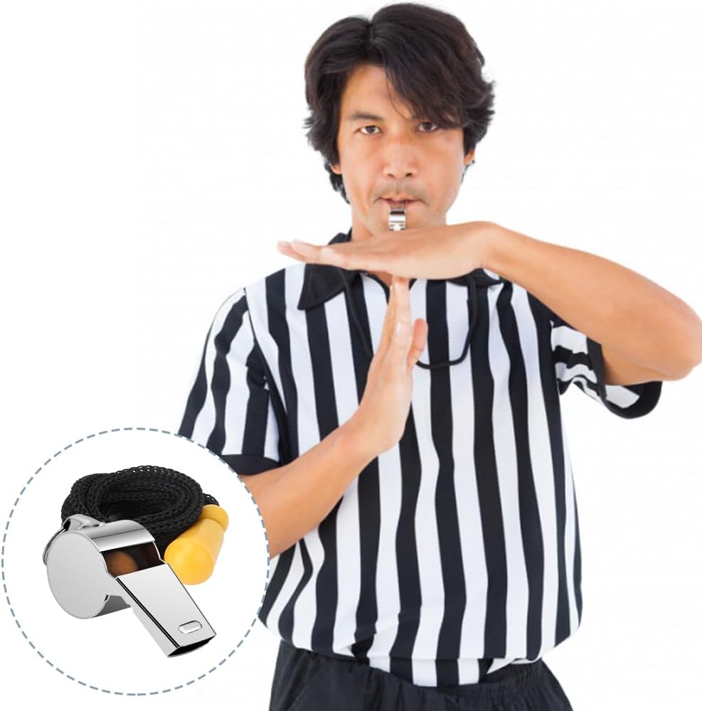 6 PCS Whistle, Whistle for Coaches, Whistle for Teachers, Stainless Steel Whistles Coach Whistle with Lanyard Referee Whistle Loud Crisp Sound Sports Whistle for Adults Coaches Referees Officials